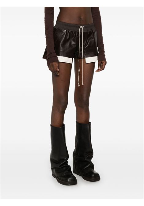 Brown Fog leather shorts Rick owens - women RICK OWENS | RP01E7316LBY14